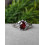 Bague en grenat - Ajustable argent sterling