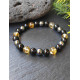 Bracelet citrine, obsidienne et hématite