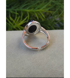 Bague Obsidienne Noire Ajustable