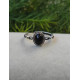 Bague Obsidienne Noire Ajustable