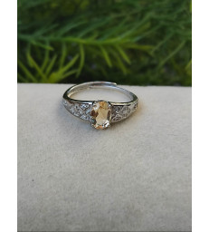 Bague ajustable en citrine en Argent sterling