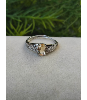 Bague ajustable en citrine en Argent sterling 925