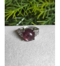 Bague lépidolite ajustable - Argent sterling