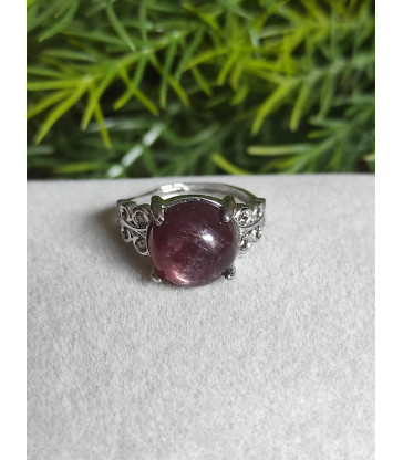 Bague lépidolite ajustable - Argent sterling