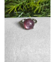 Bague lépidolite ajustable - Argent sterling