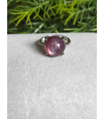 Bague lépidolite ajustable - Argent sterling