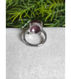 Bague lépidolite ajustable - Argent sterling