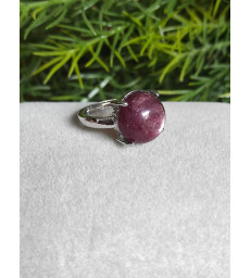 Bague lépidolite ajustable - Argent sterling