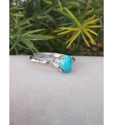 Bague en Pierre Turquoise Argent sterling - Ajustable