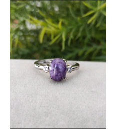 Bague en Charoite Ajustable en Argent sterling