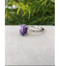 Bague en Charoite Ajustable en Argent sterling