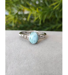 Bague ajustable Larimar - Argent sterling