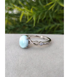 Bague ajustable Larimar - Argent sterling