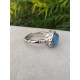 Bague ajustable en Aigue Marine - Argent sterling