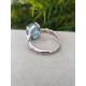 Bague ajustable en Aigue Marine - Argent sterling