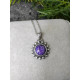 Collier & Pendentif Soleil en Pierre Charoite Argent sterling 925