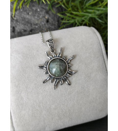 Pendentif soleil en Pierre Labradorite - Argent sterling 925