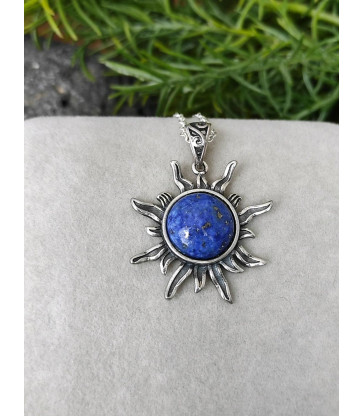 Pendentif soleil en Lapis Lazuli Argent sterling 925