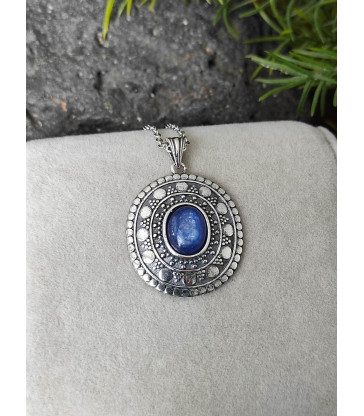 Pendentif en Cyanite Bleue Argent 925 sterling