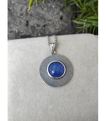 Pendentif en Cyanite bleue en argent sterling 925