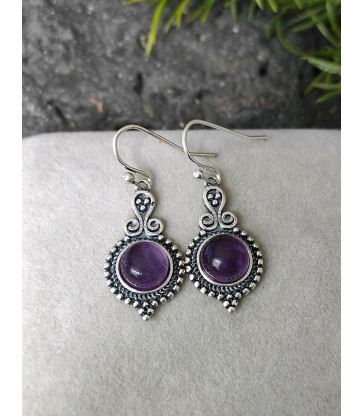 Boucles d'oreilles en Améthyste Argent sterling 925