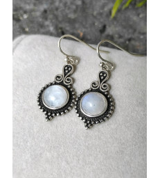 Boucles d'oreilles Pierre de Lune en Argent Sterling 925