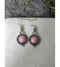 Boucles d'oreilles en Rhodonite Argent Sterling 925