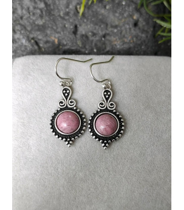 Boucles d'oreilles en Rhodonite