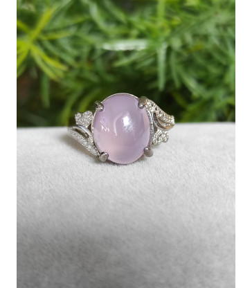 Bague en Quartz Rose - Argent sterling  Ajustable