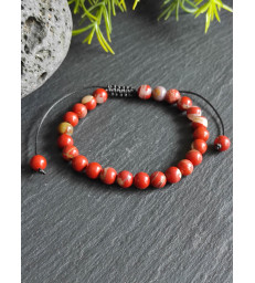 Bracelet en Jaspe Rouge réglable