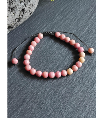 Bracelet rhodonite réglable