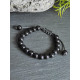 Bracelet obsidienne noire réglable