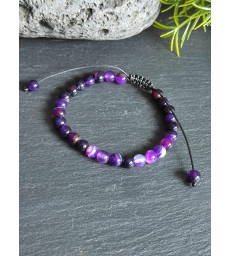 Bracelet Agate Violette réglable