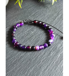 Bracelet Agate Violette réglable