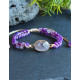 Bracelet Agate Violette et Améthyste réglable