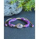 Bracelet Agate Violette et Améthyste réglable