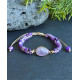 Bracelet Agate Violette et Améthyste réglable