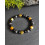 Bracelet " Triple Protection " en pierre naturelle Oeil de Tigre Jaune Brun, Obsidienne & Hématite
