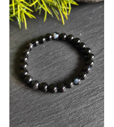 Bracelet "Force" en Agate noire