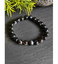 Bracelet "Force" en Agate noire