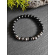 Bracelet en Obsidienne & Hématite