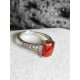 Bague en Cornaline Ajustable en Argent sterling 925