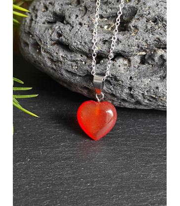 Pendentif coeur en Cornaline