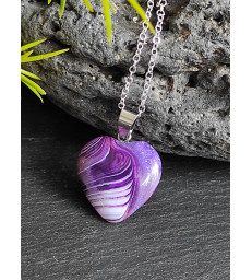 Pendentif coeur Agate Violette