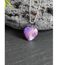 Pendentif coeur Agate Violette