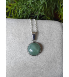 Pendentif Rond en Aventurine verte