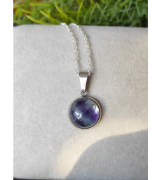 Pendentif Rond en Fluorite