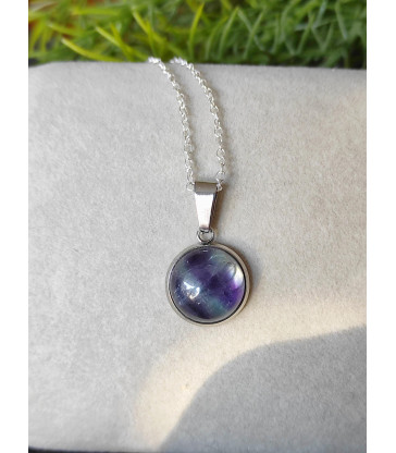 Pendentif Rond en Fluorite