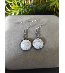 Boucles D'oreilles Rondes en Howlite