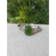 Bague en jade vert ajustable en argent sterling 925